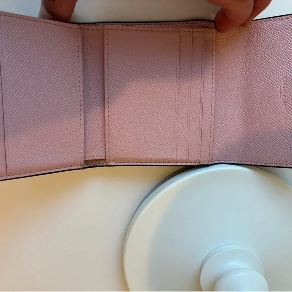Coach Light Pink Pebbled Leather Compact Wallet - Picture 8 of 10